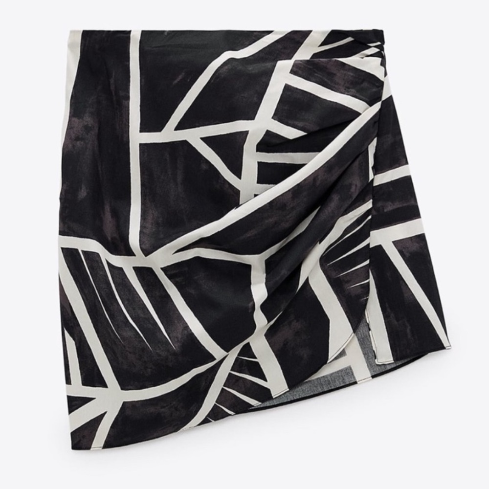 Zara draped printed skirt